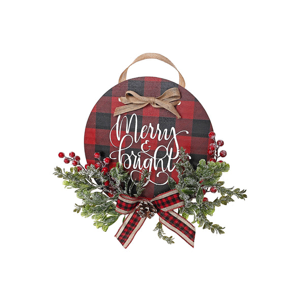 Red Buffalo Ornament Hanger With Bow (Merry & Bright)