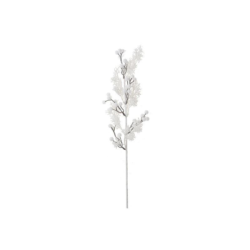 Christmas White Berries Sparkling Branch - Set of 6