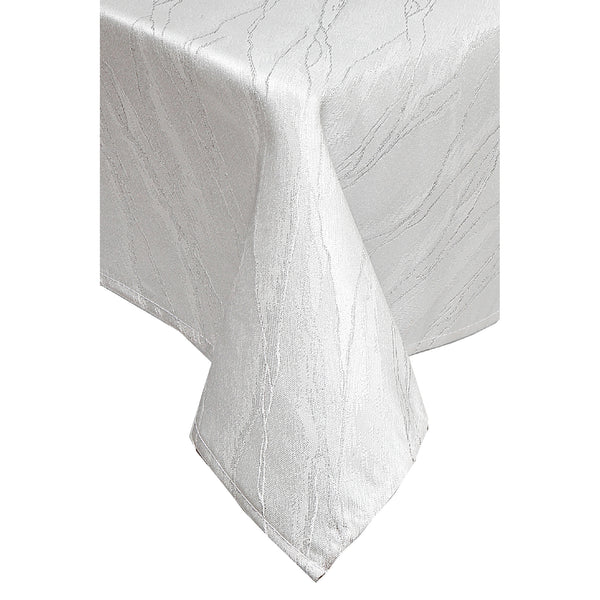 White Marble Tablecloth With Lurex (54" X 72")