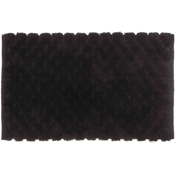 Handwoven Pompom Bath Mat (Black) (20 X 32)