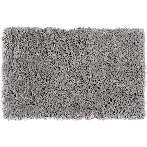 Handwoven Microfibre Shaggy Bath Mat (Gray) (20 X 32)