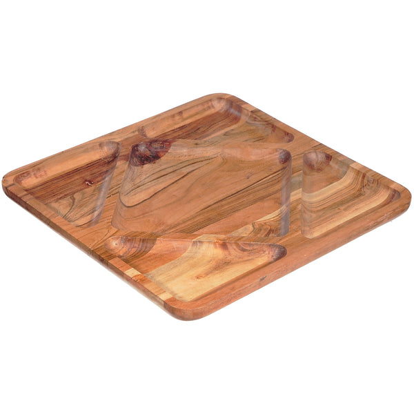 5 Section Wooden Square Serving Tray