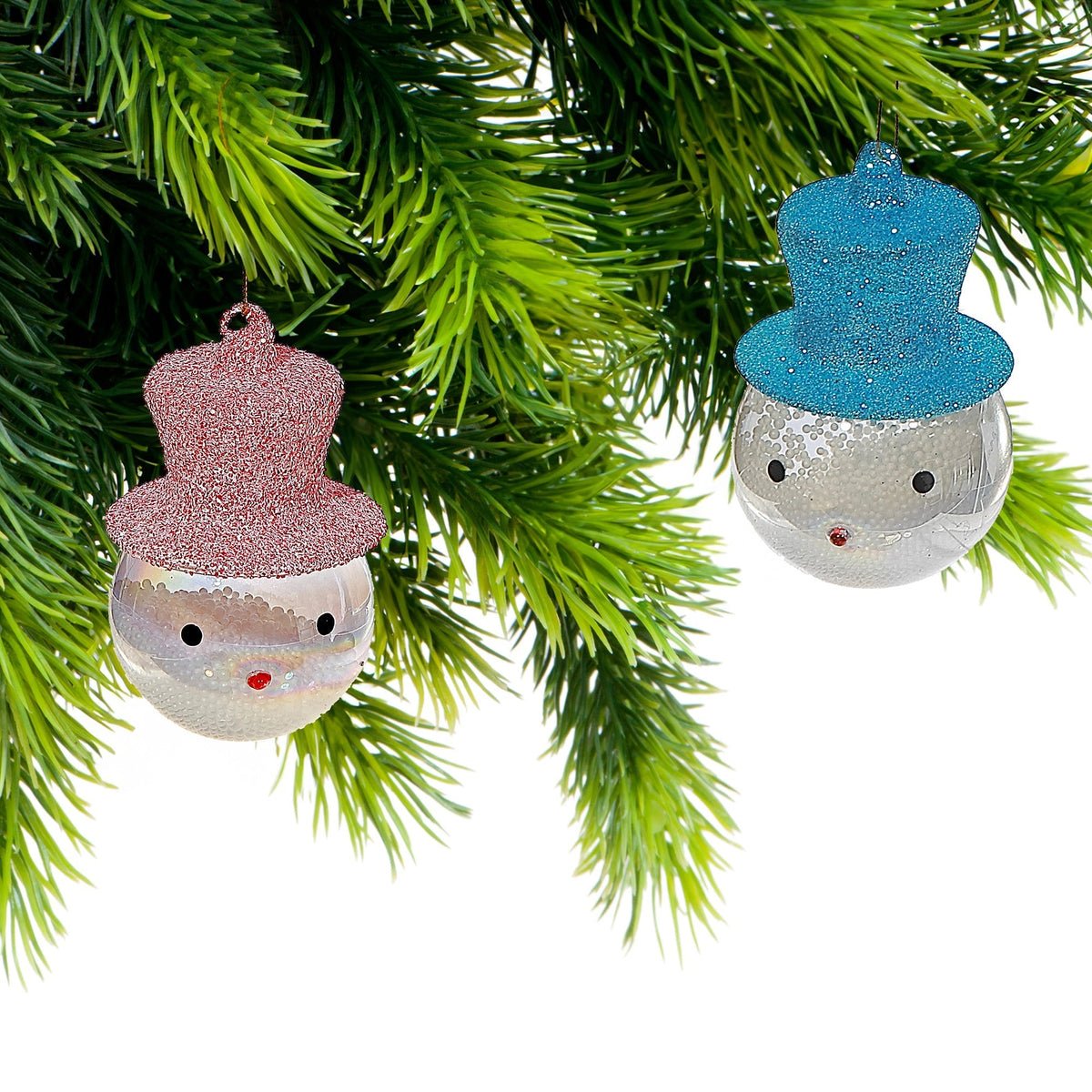 Glass snowman Christmas ornaments