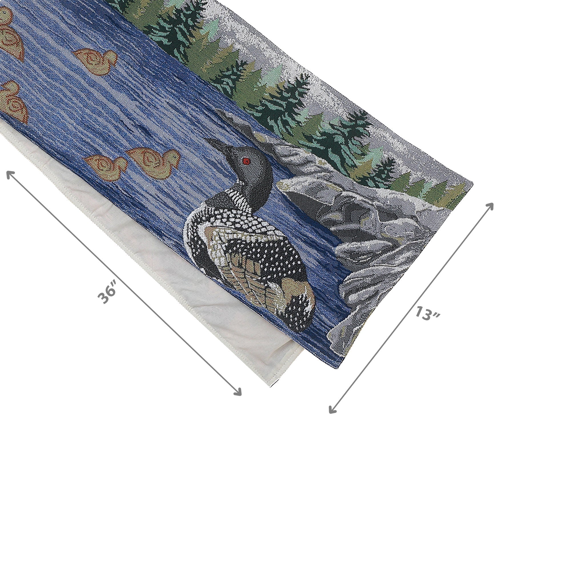 Loon Tapestry Table Runner 36 Inch Set of 2 Rustic Dining Table Decor Cottage Cabin Style