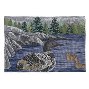 Loon Tapestry Placemat 13 x 18, Wildlife Cabin Decor, Rustic Cottage Dining Table Mat, Lodge Kitchen Accent, Set of 12