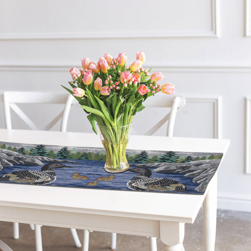 Tapestry Table Runner Loon 54"