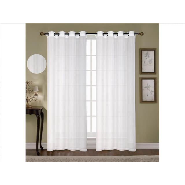 White Voile Curtain Panel with Grommets – Set of 2, Sheer Window Drapes