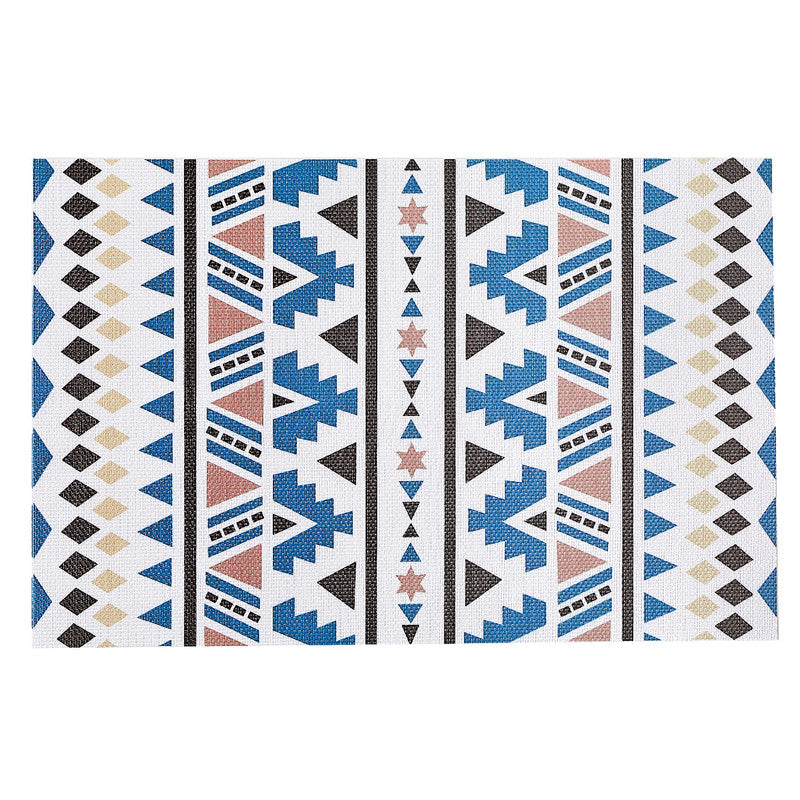 Bohemian Blue Vinyl Placemat Set of 12 Dining Table Mat