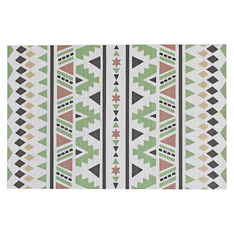 Bohemian Green Vinyl Placemat Set of 12 Dining Table Mat