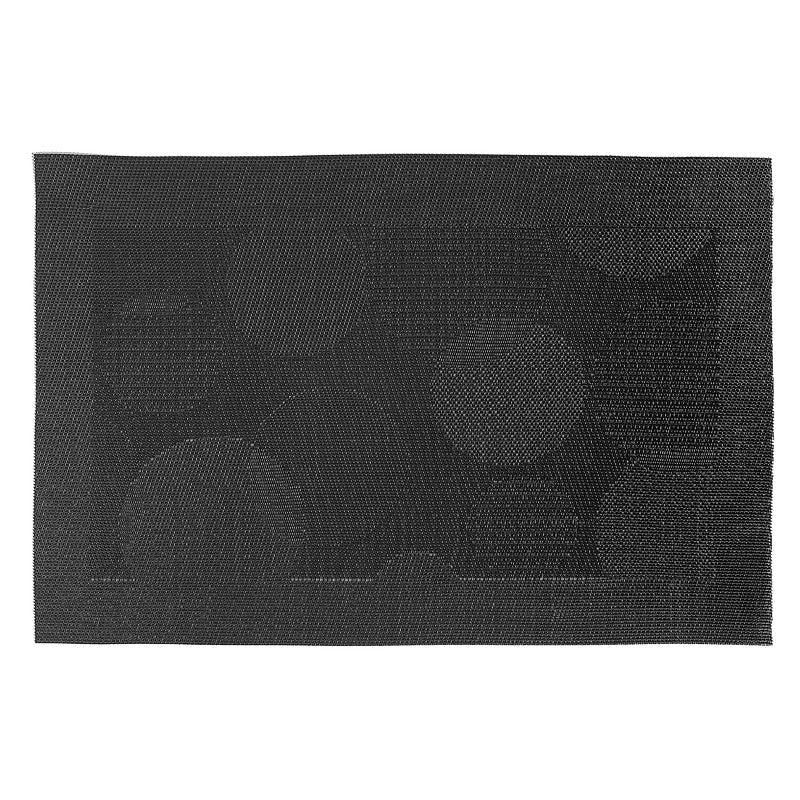 Bubbles Black Vinyl Placemat Set of 12 Dining Table Mat