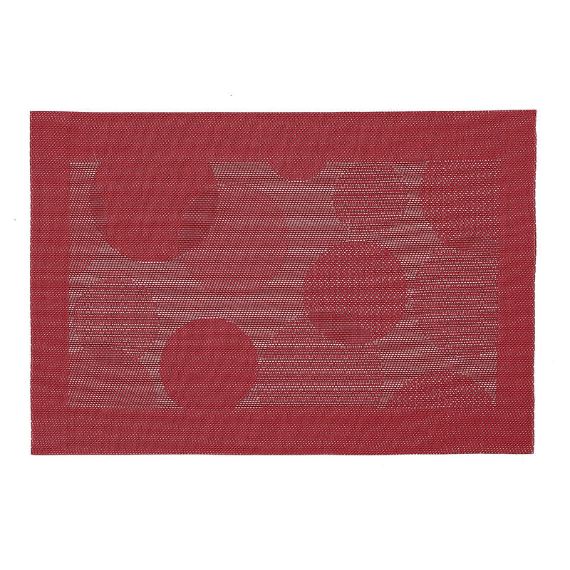 Bubbles Red Vinyl Placemat Set of 12 Dining Table Mat