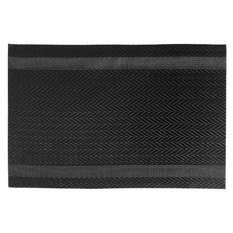 Mackenzie Black Vinyl Placemat Set of 12 Dining Table Mat