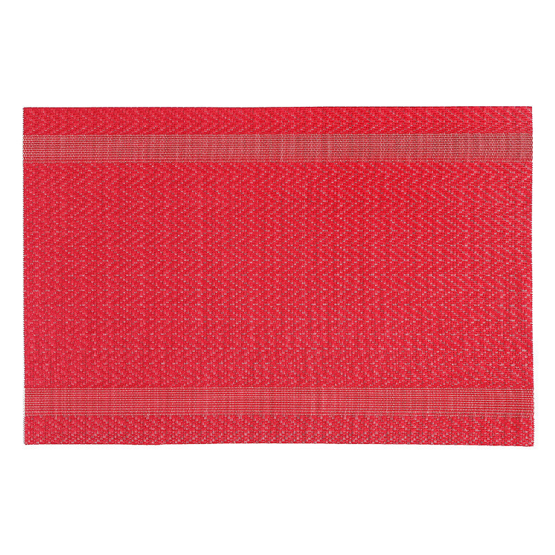 Mackenzie Red Vinyl Placemat Set of 12 Dining Table Mat