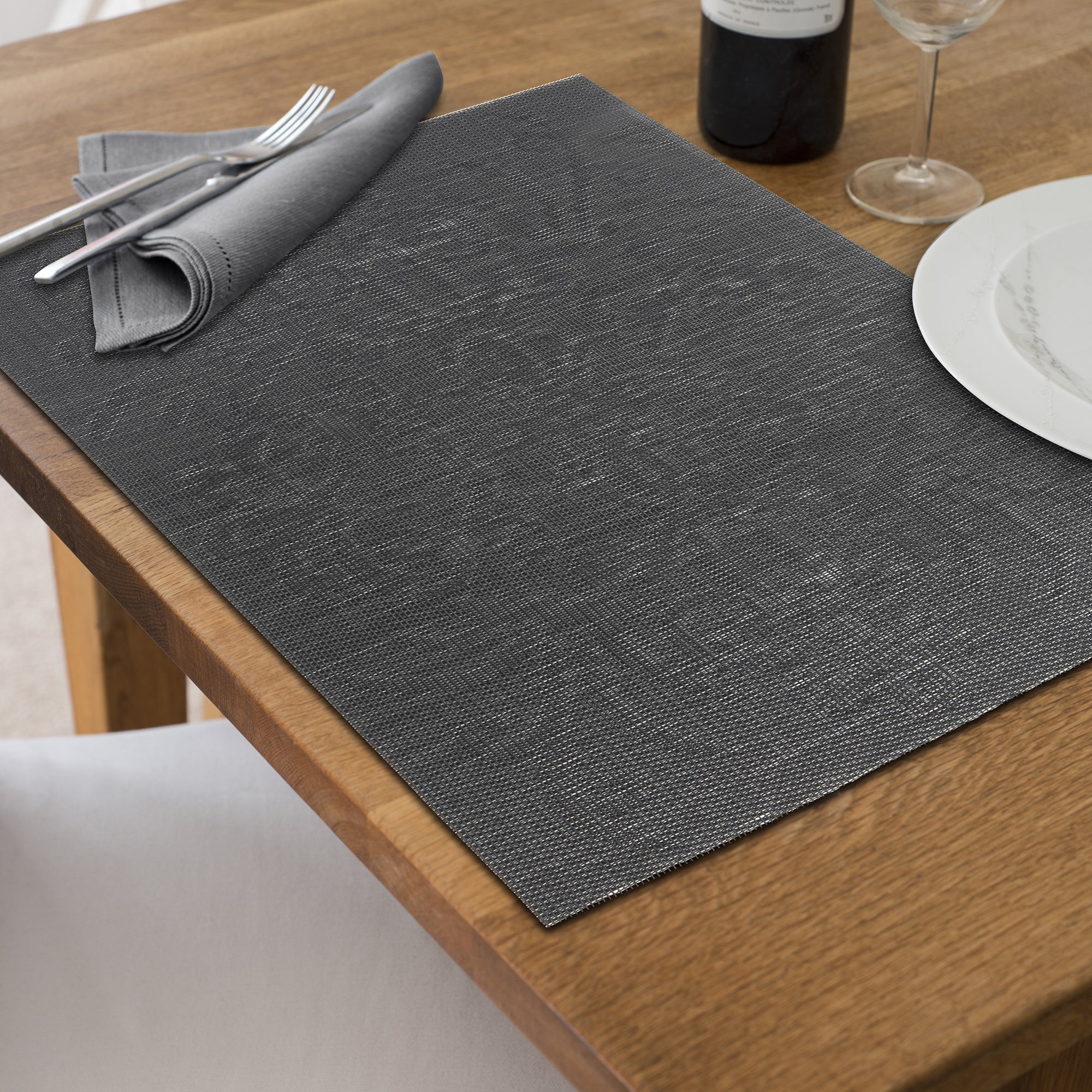 Vinyl Placemat Damask Black Set Of 12, Dining Table Decor, Kitchen Accessory
