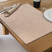 Vinyl Placemat Damask Natural Set Of 12, Dining Table Decor, Kitchen Accessory
