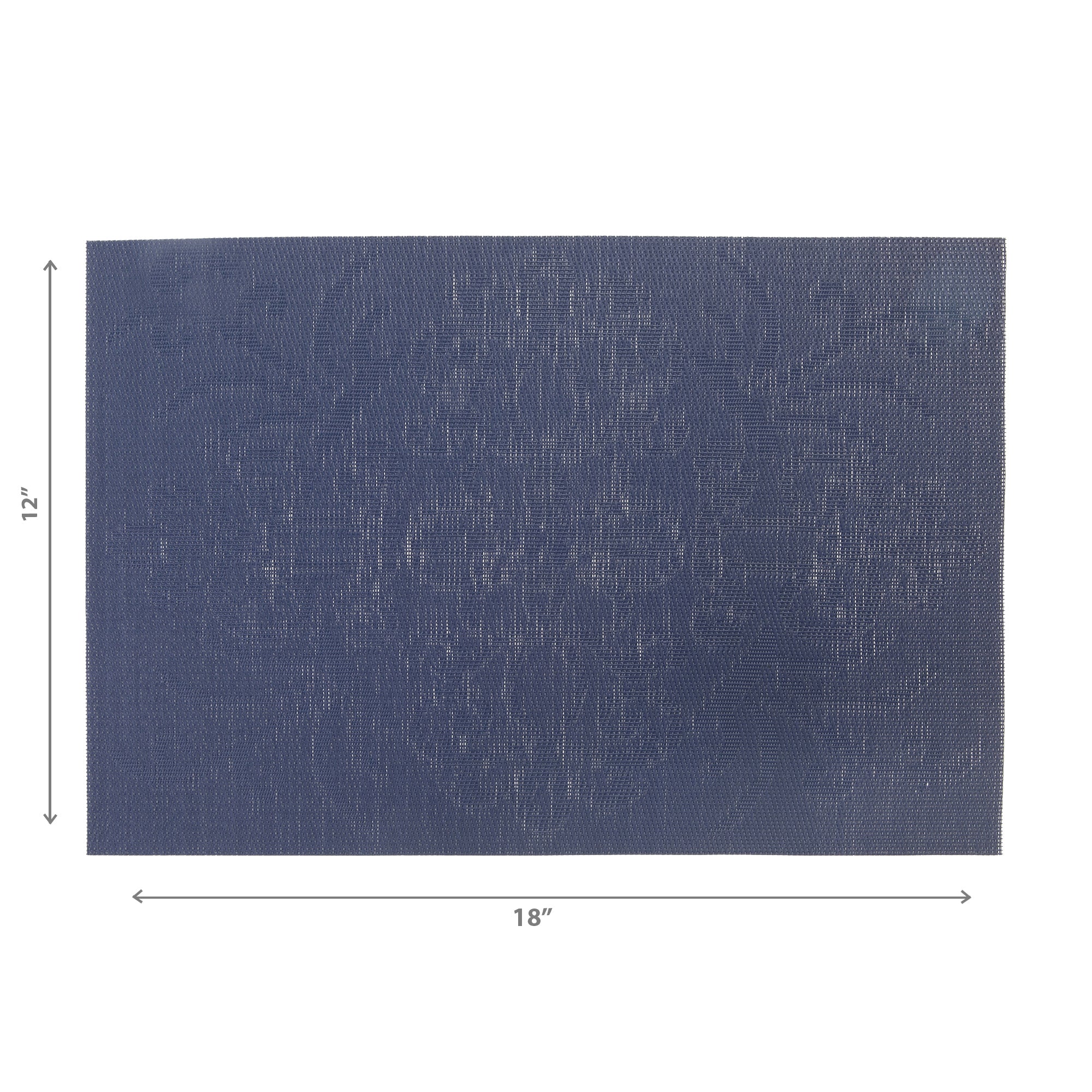 Vinyl Placemat Damask Navy Blue Set Of 12, Dining Table Decor, Kitchen Accessory