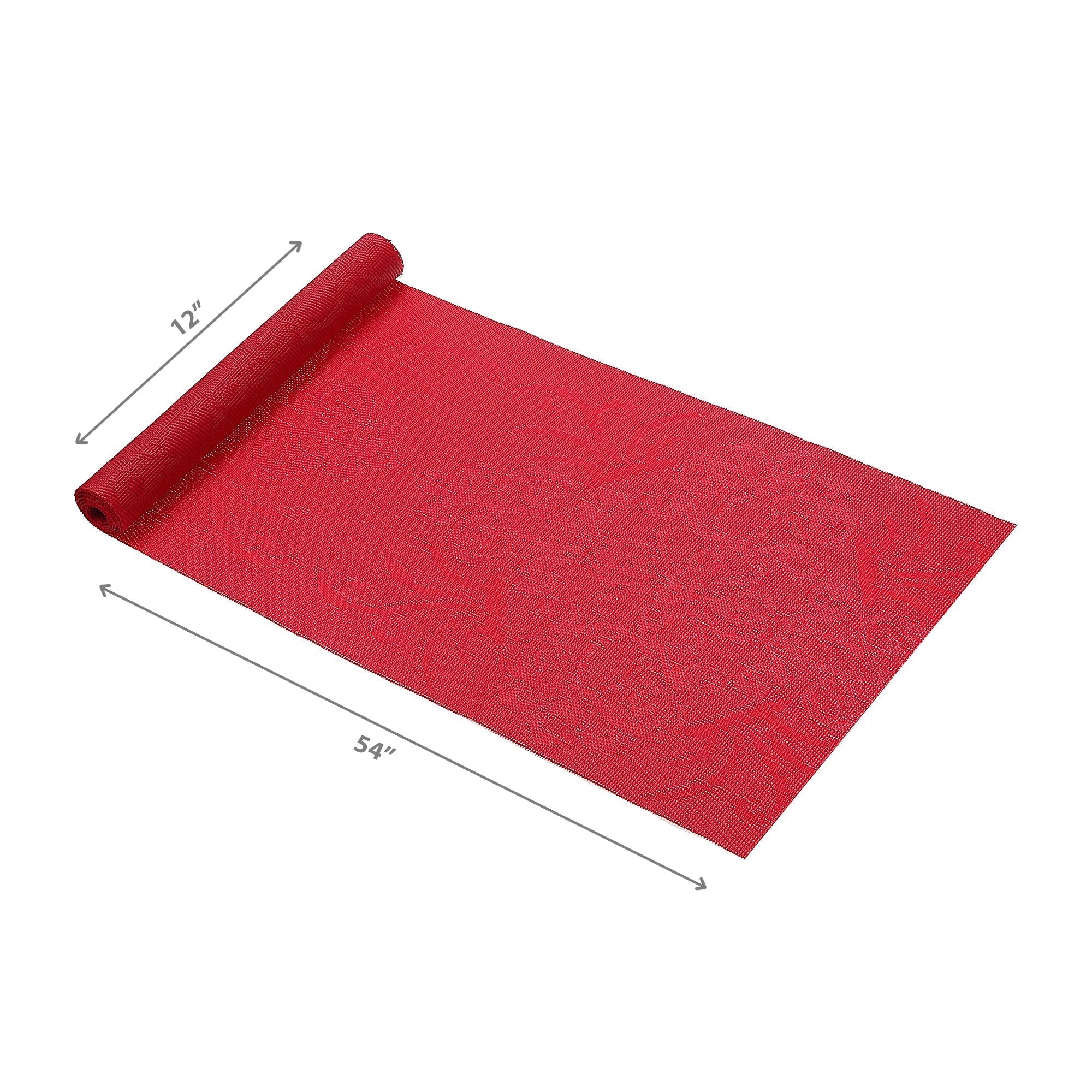 Vinyl Table Runner 54 Inch Damask Red Set Of 2, Table Decor, Dining Accent