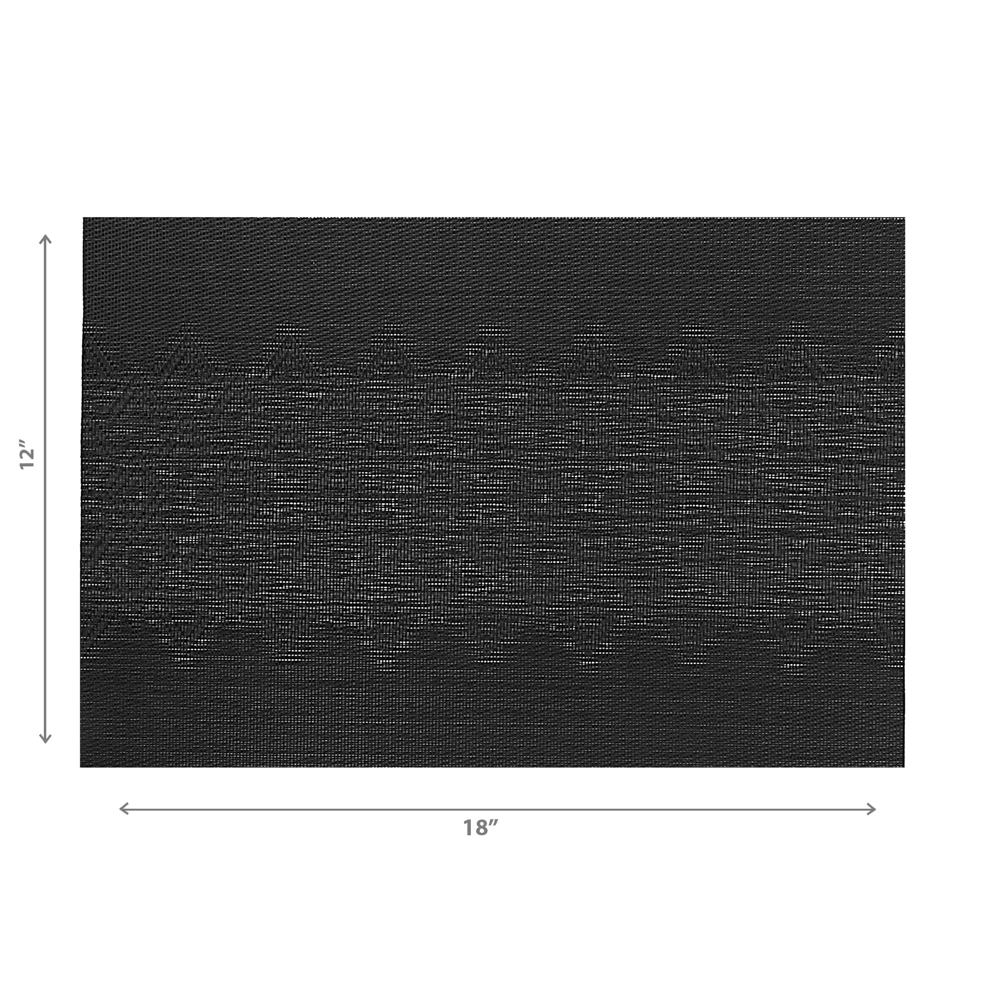 Vinyl Placemat Diamond Band Black Set Of 12, Dining Table Decor, Kitchen Accessory