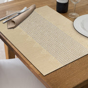 Vinyl Placemat Diamond Band Gold Set Of 12, Dining Table Decor, Kitchen Accessory
