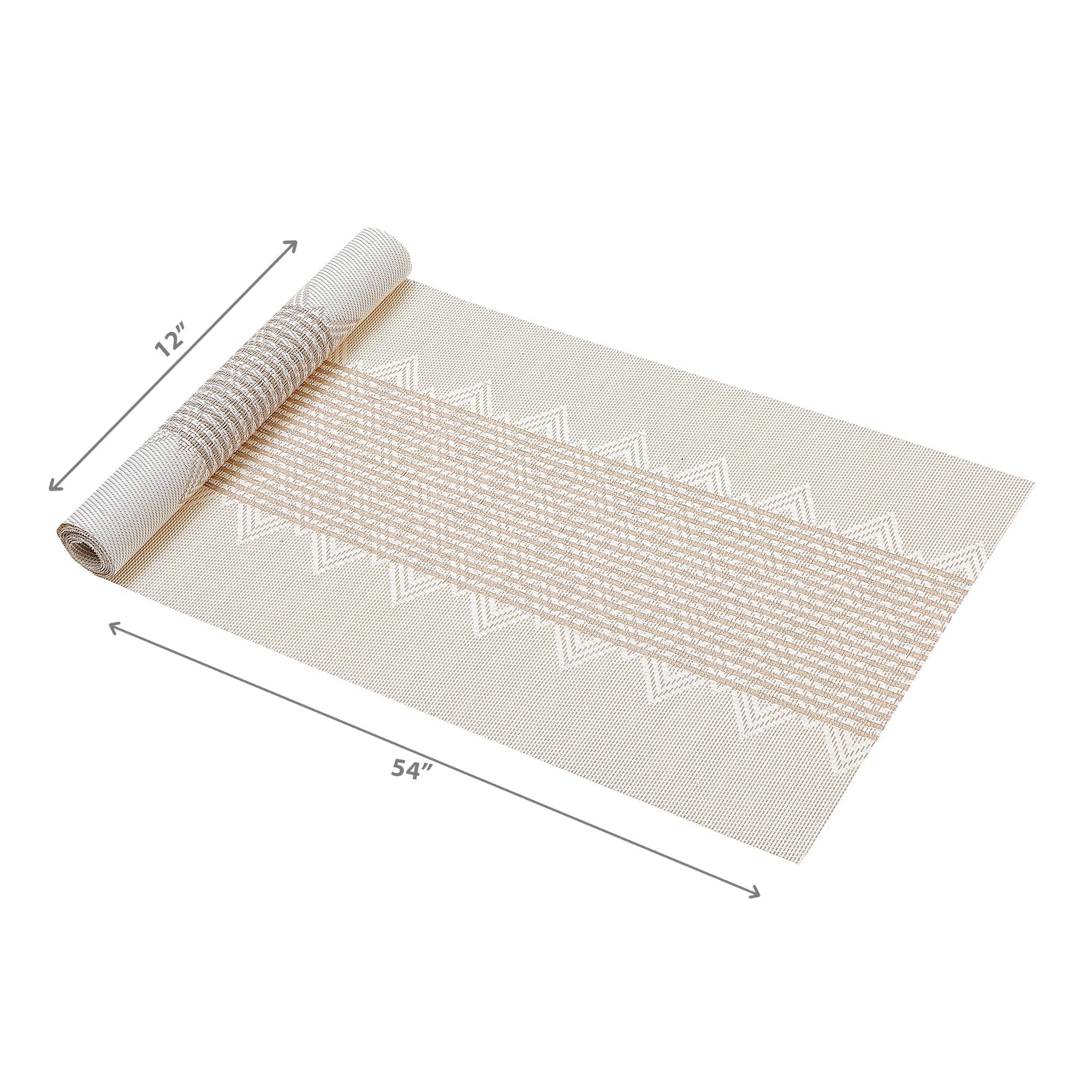 Vinyl Table Runner 54 Inch Diamond Band White Set Of 2, Table Decor, Dining Accent