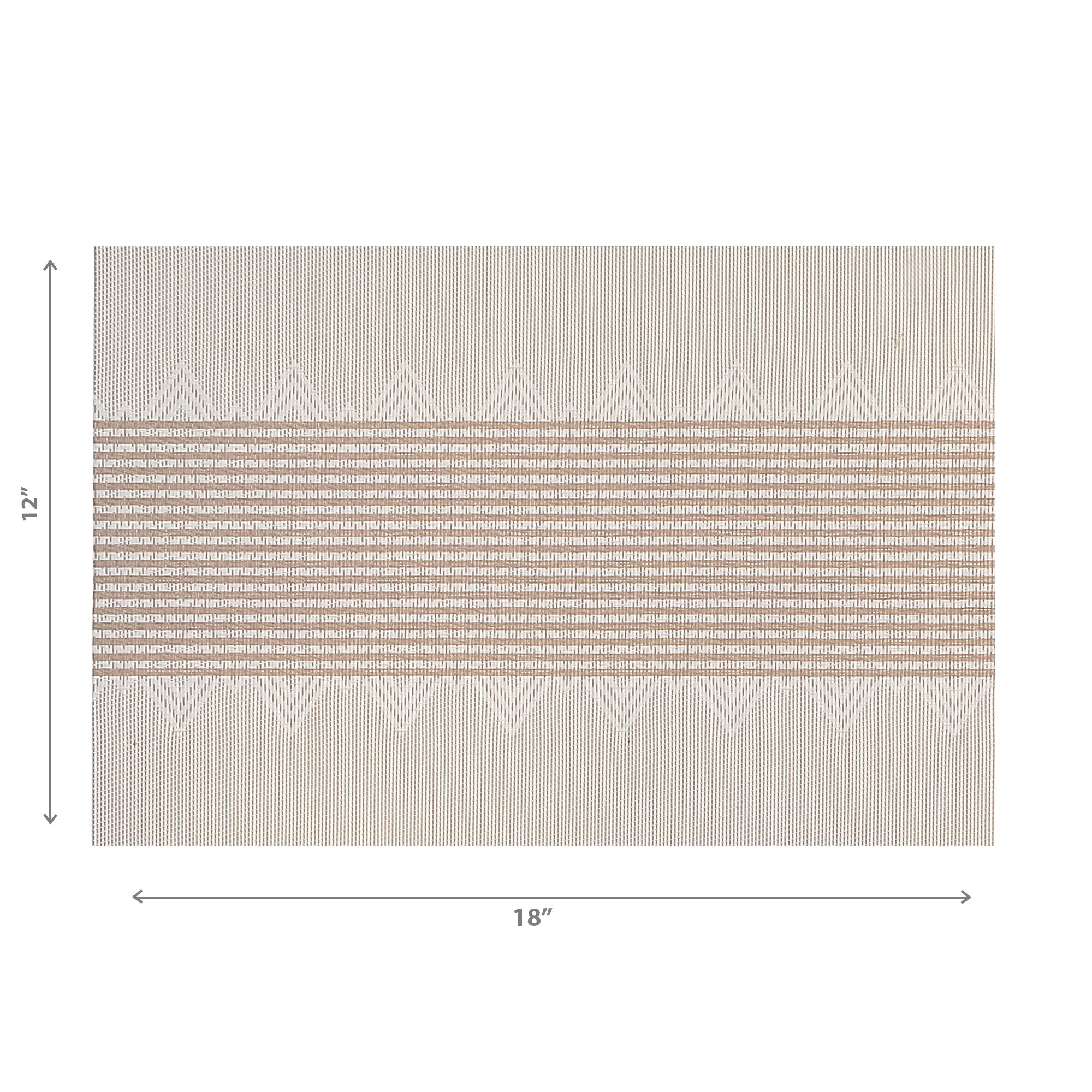 Vinyl Placemat Diamond Band White Set Of 12, Dining Table Decor, Kitchen Accessory