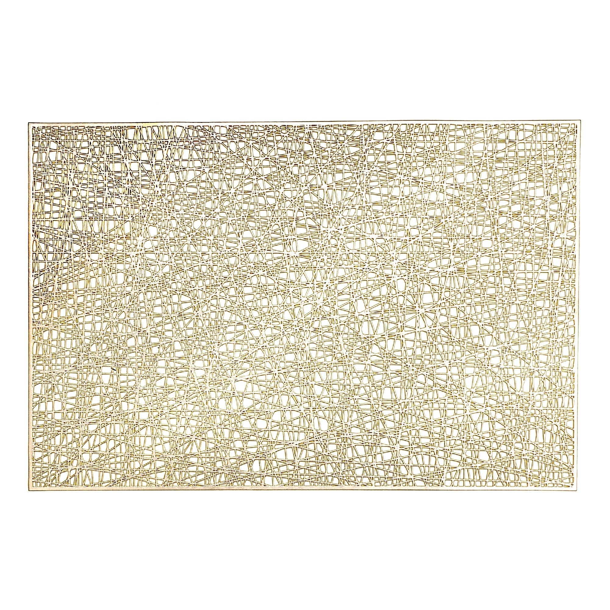 Metallic Laser Cut PVC Placemat Sisal Champagne Set Of 12, Dining Table Decor, Kitchen Accessory