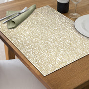 Metallic Laser Cut PVC Placemat Sisal Champagne Set Of 12, Dining Table Decor, Kitchen Accessory