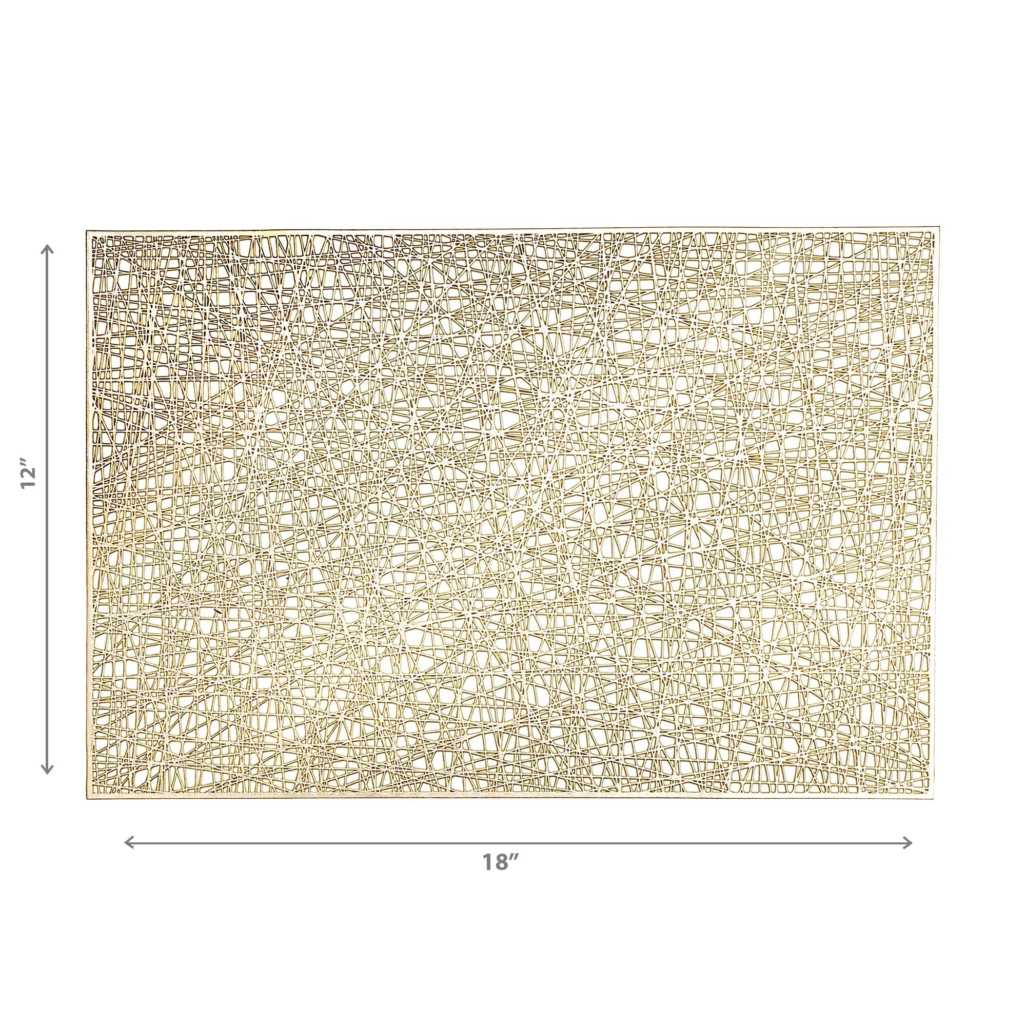 Metallic Laser Cut PVC Placemat Sisal Champagne Set Of 12, Dining Table Decor, Kitchen Accessory