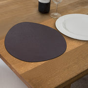 Reversible Pleather Pebble Placemat Chocolate Set Of 12, Dining Table Decor, Kitchen Accessory