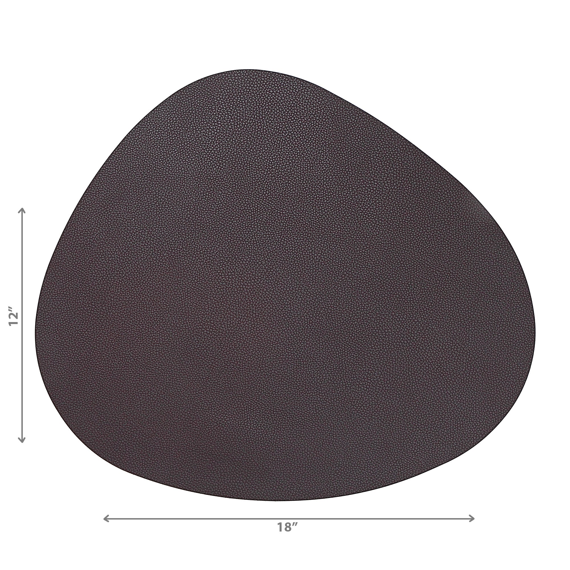 Reversible Pleather Pebble Placemat Chocolate Set Of 12, Dining Table Decor, Kitchen Accessory