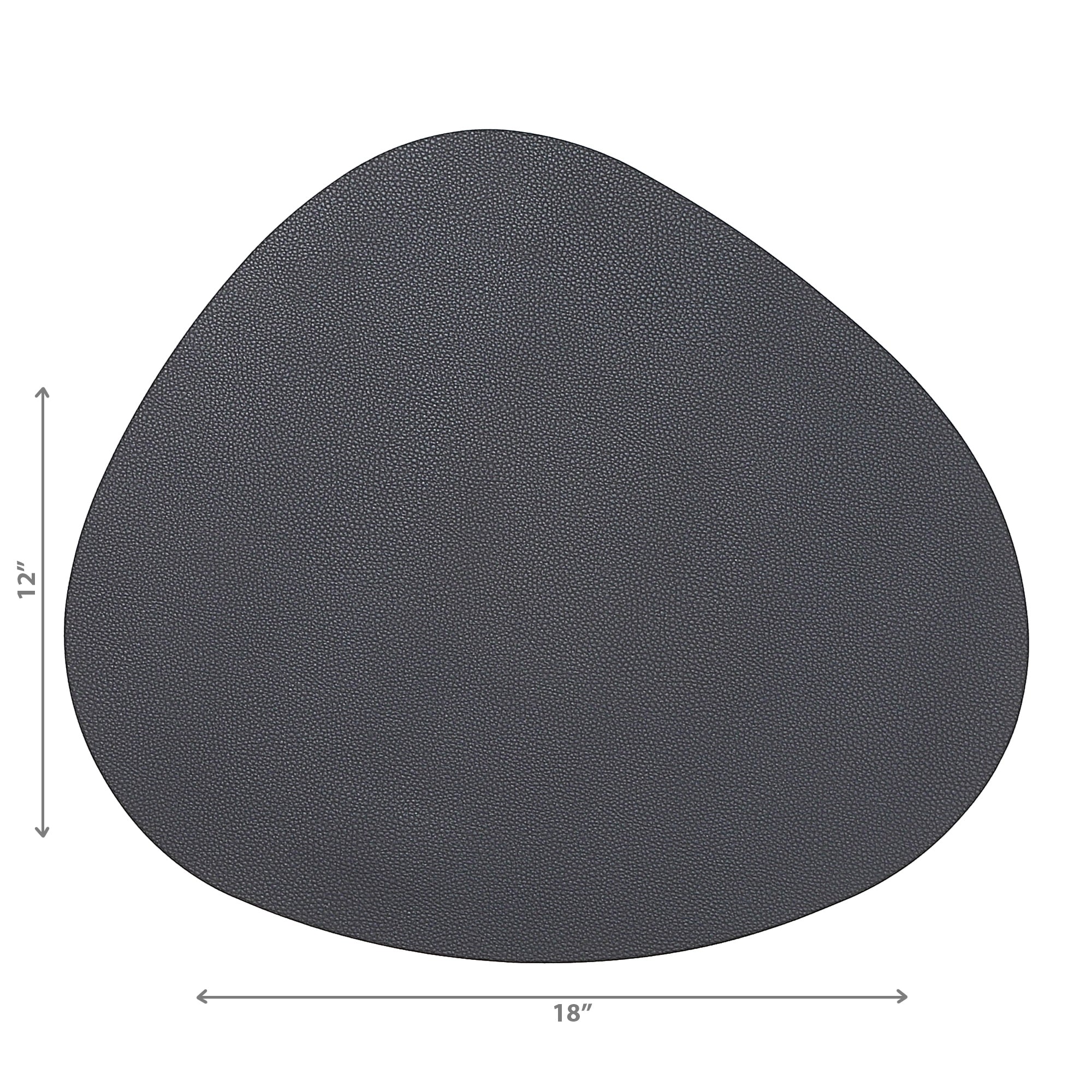Reversible Pleather Pebble Placemat Gray Set Of 12, Dining Table Decor, Kitchen Accessory