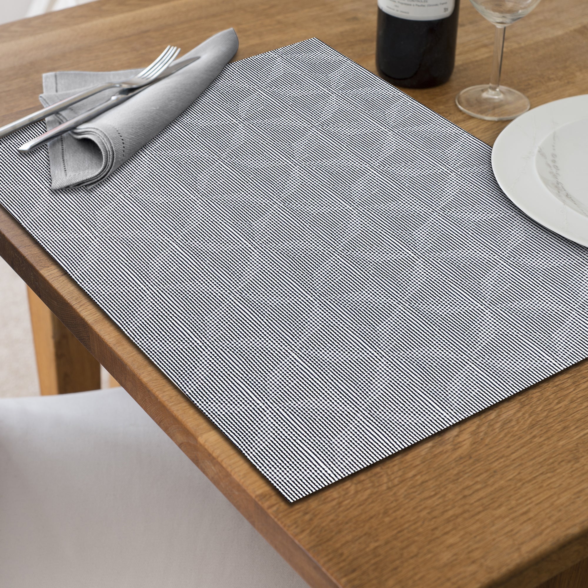 Vinyl Placemat Windmill Blue Set Of 12, Dining Table Decor, Kitchen Accessory