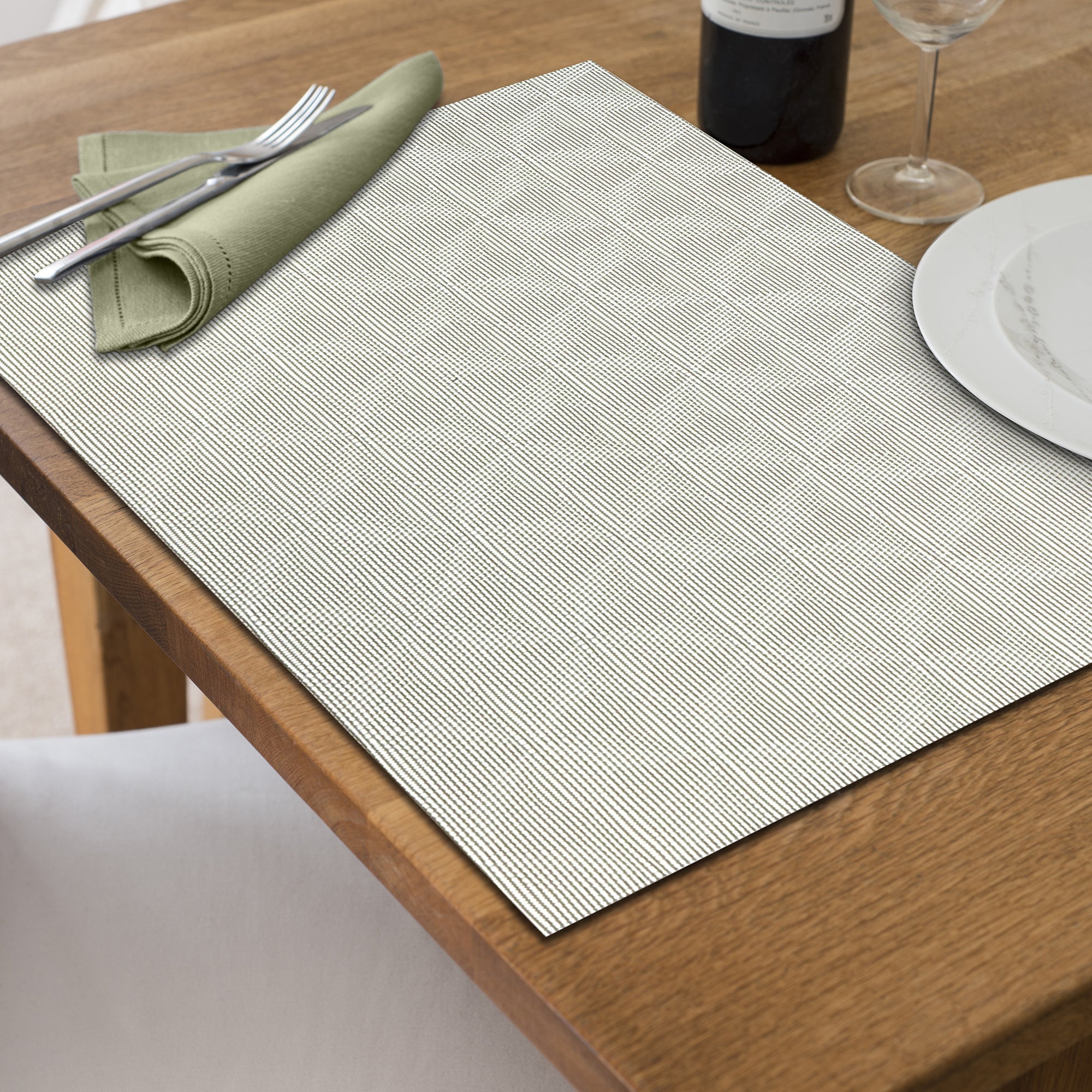 Vinyl Placemat Windmill Light Green Set Of 12, Dining Table Decor, Kitchen Accessory