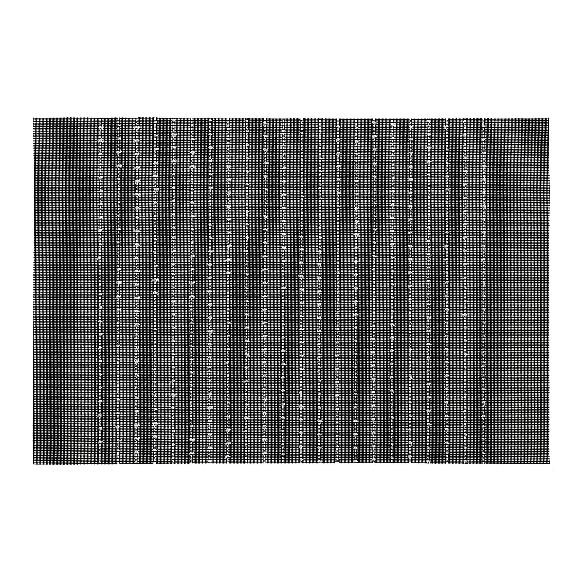 Vinyl Cotton Placemat Pinstripe Black Set Of 12, Modern Table Decor, Dining Table Accessories