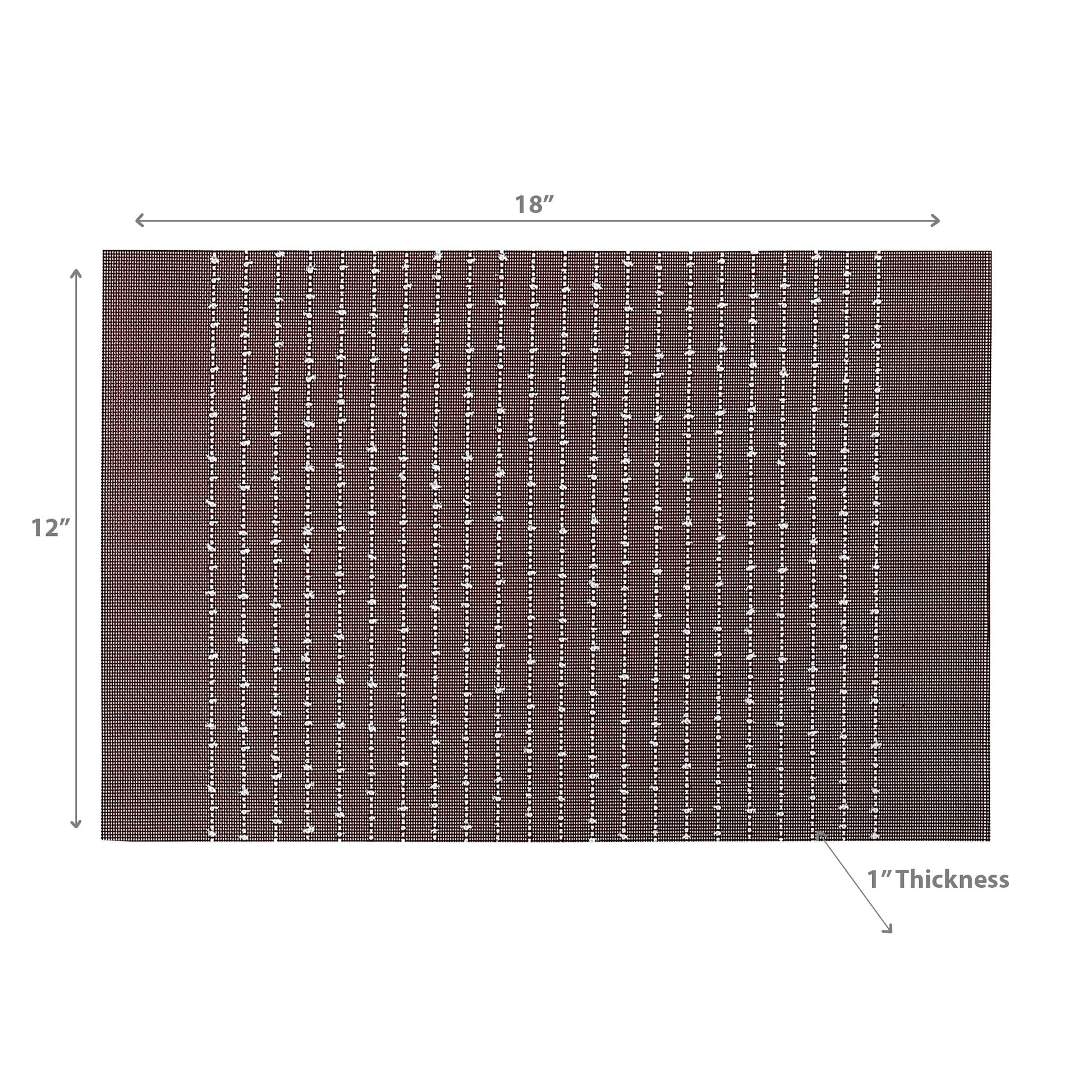 Vinyl Cotton Placemat Pinstripe Red - Set of 12