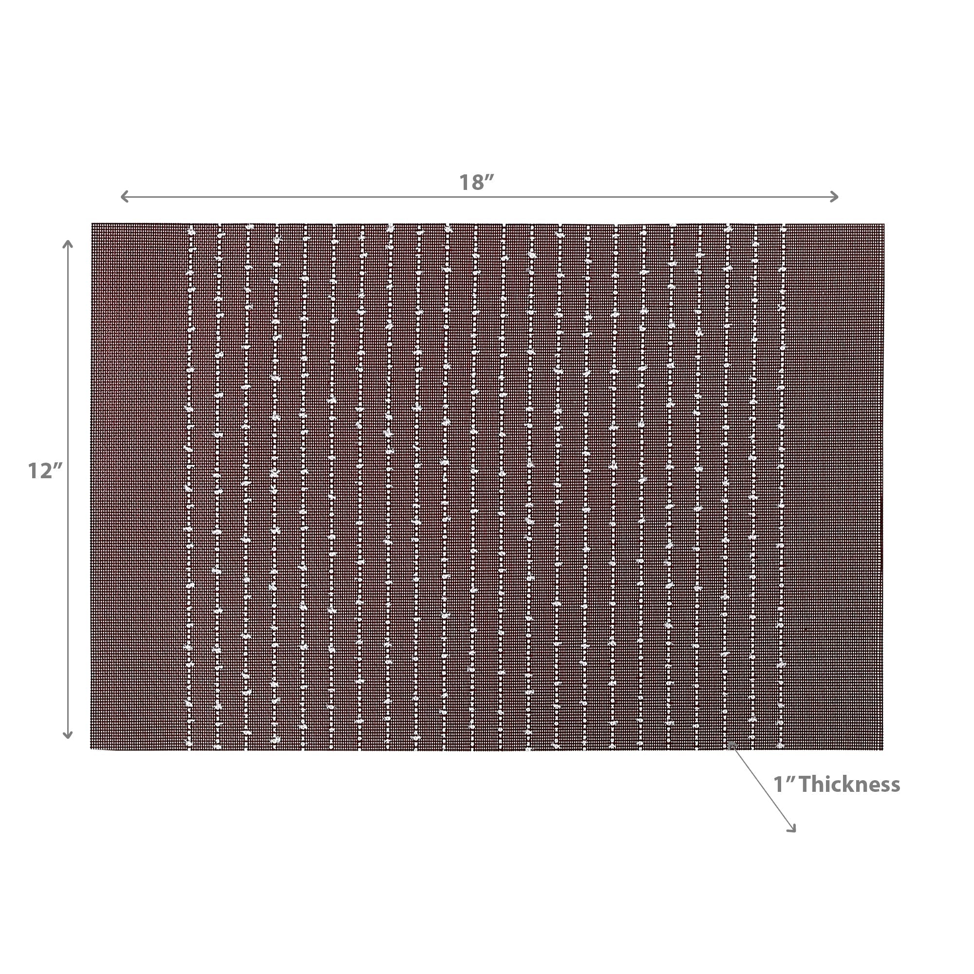 Vinyl Cotton Placemat Pinstripe Red - Set of 12
