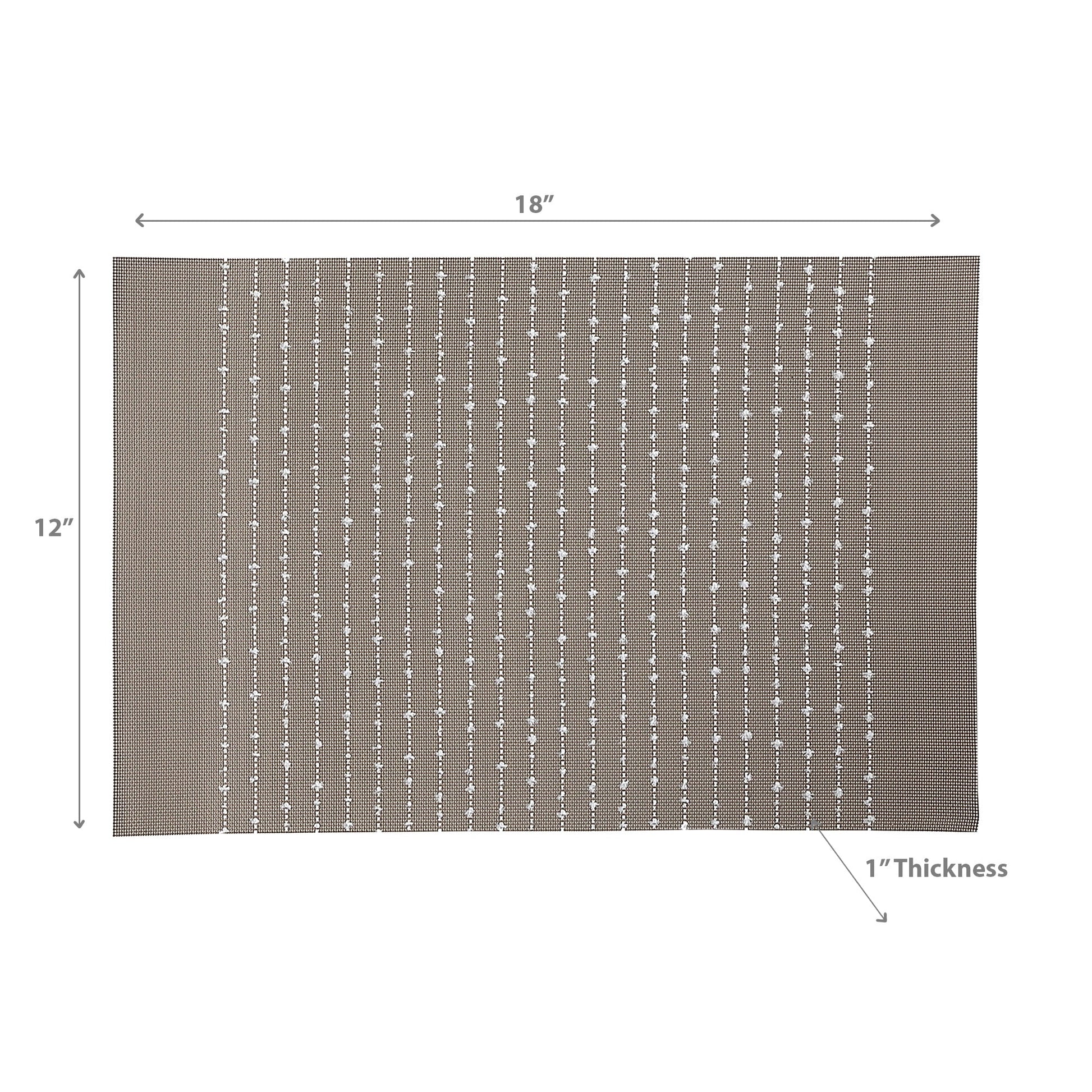Vinyl Cotton Placemat Pinstripe Taupe - Set of 12