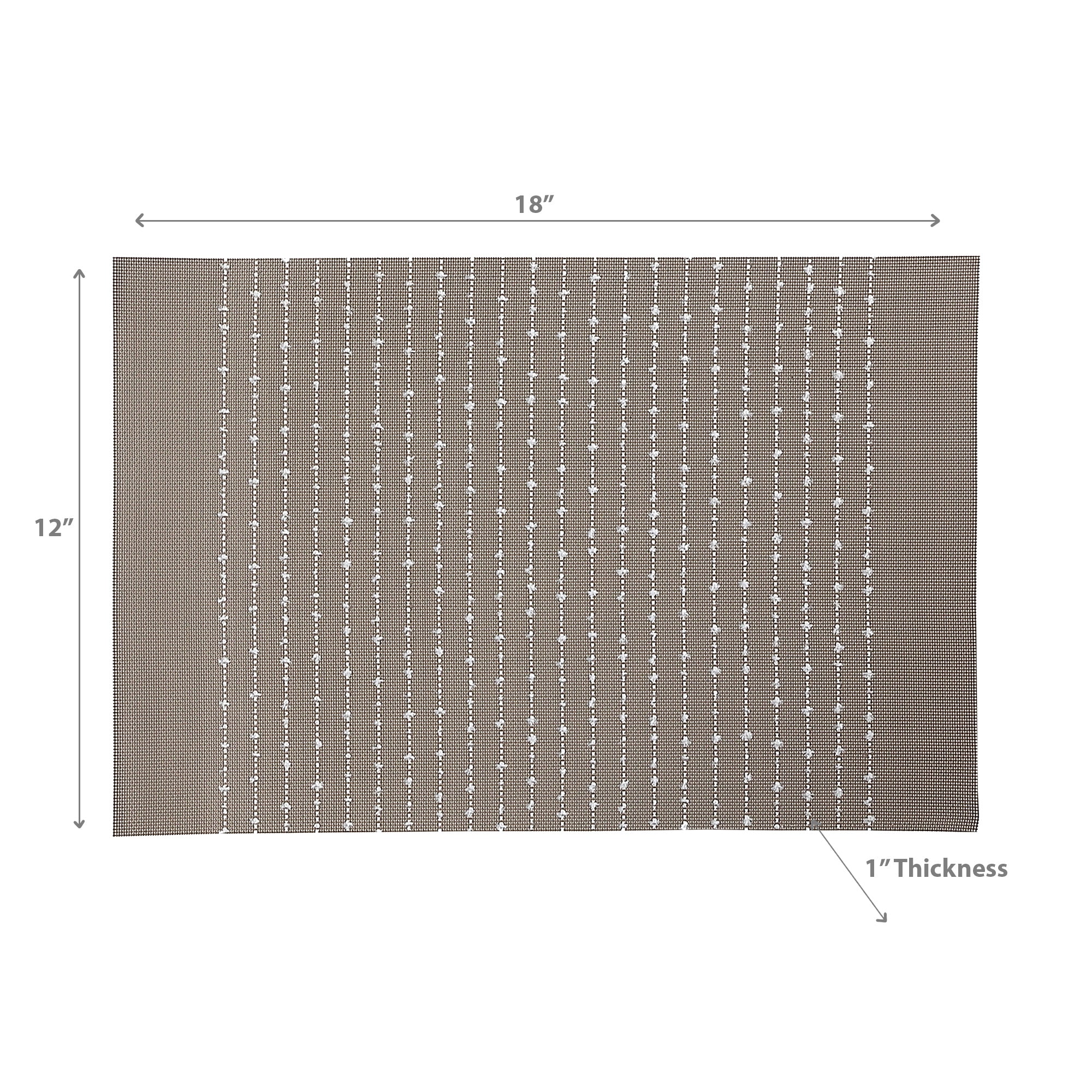 Vinyl Cotton Placemat Pinstripe Taupe - Set of 12