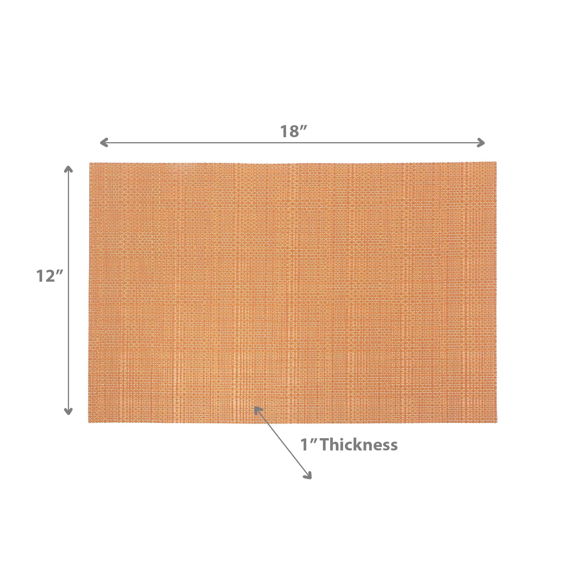 Mustard Linen Vinyl Placemat Set of 12 – Modern Table Decor, Easy-Clean Mats