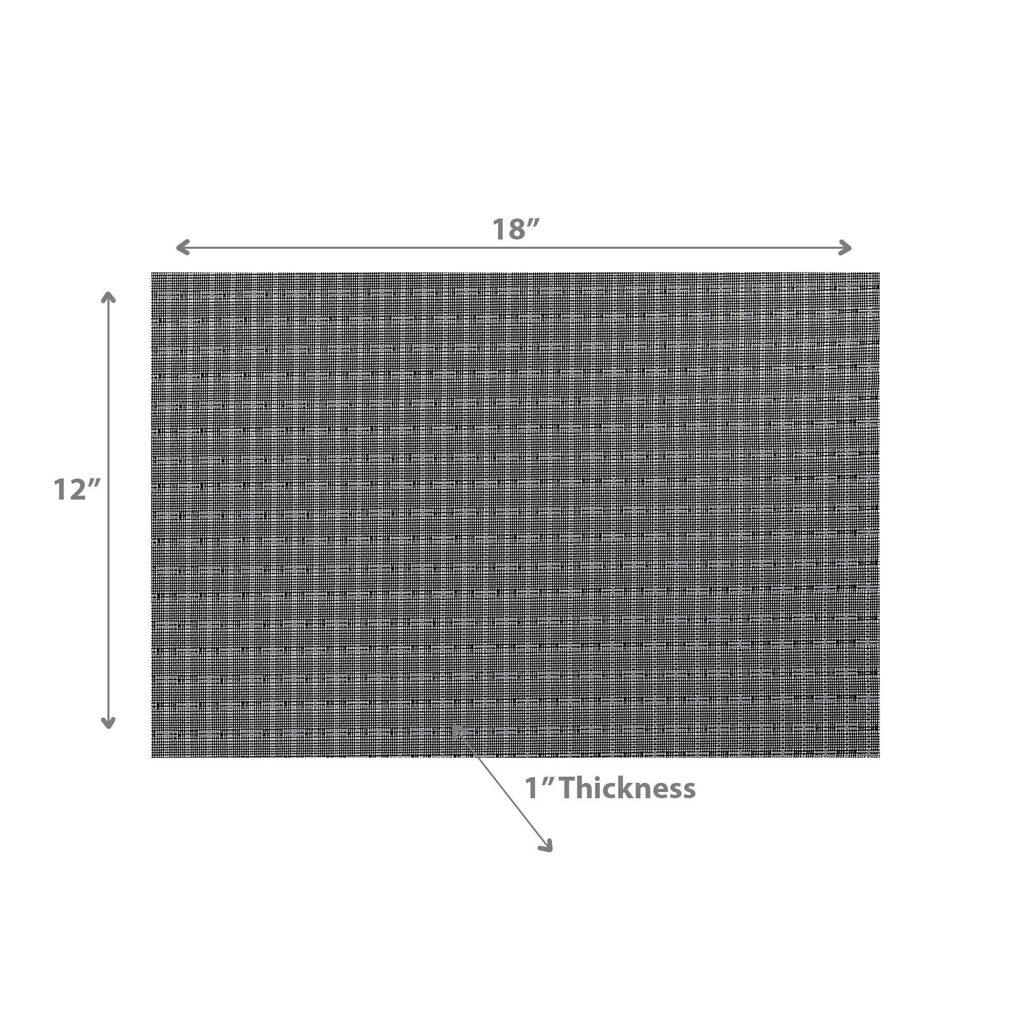 Black Weave Woven PVC Placemat Set of 12 – Durable Tableware, Easy-Clean Mats