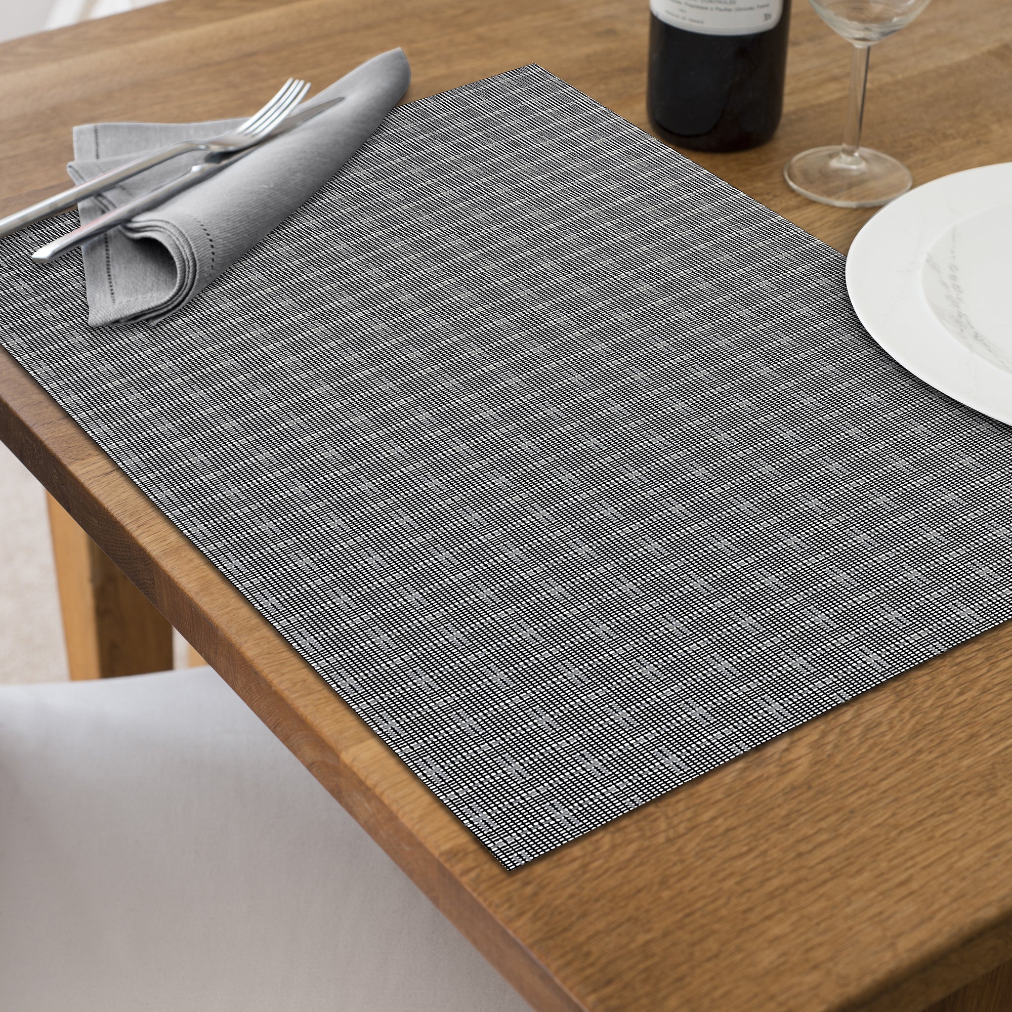 Blue Weave Woven PVC Placemat Set of 12 – Durable Tableware, Easy-Clean Mats