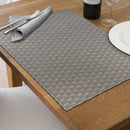 Woven Pvc Placemat Textstyle Beige - Set of 12