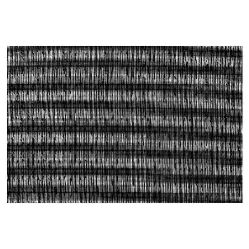 Woven Pvc Placemat Textstyle Black - Set of 12