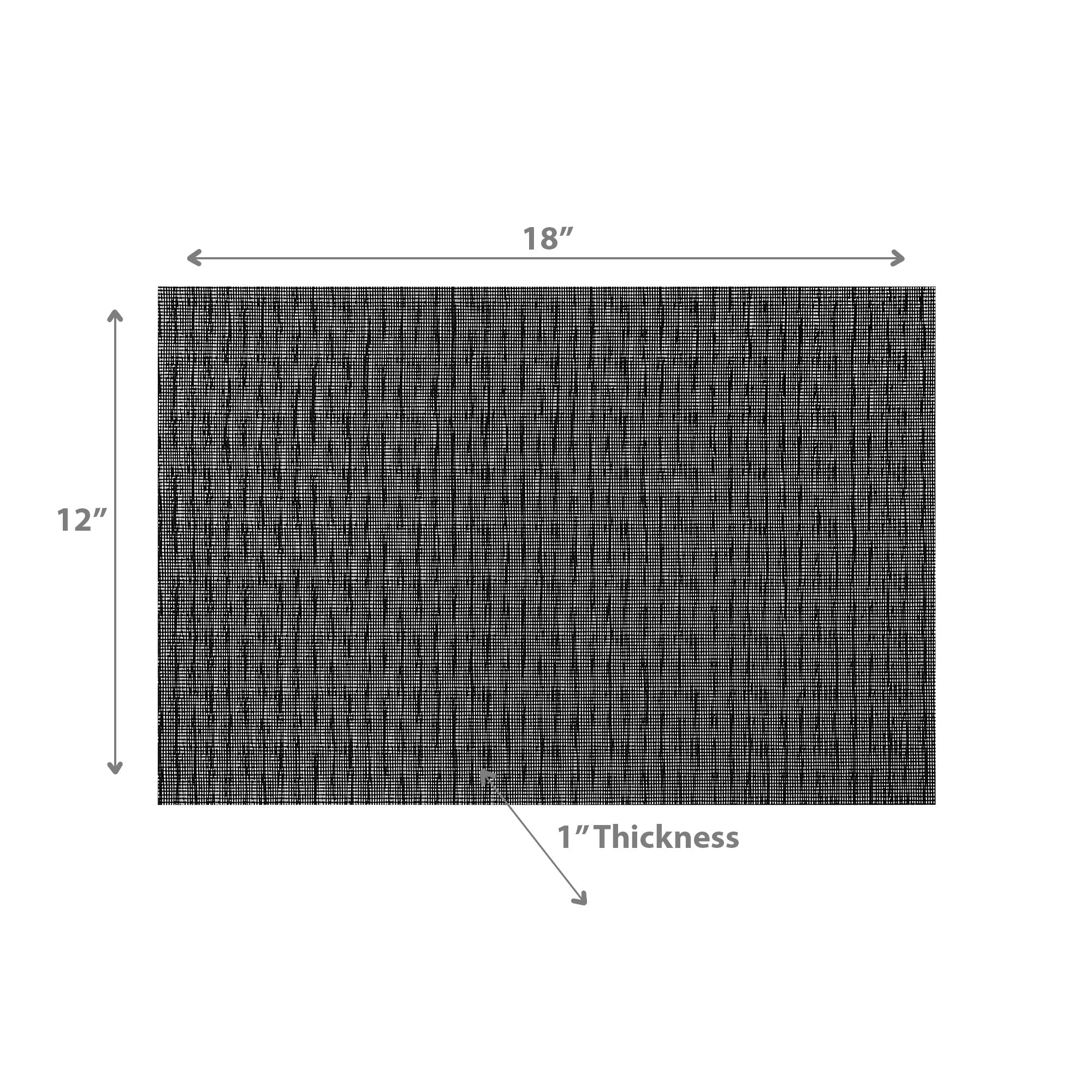 Black Textstyle Woven PVC Placemat Set of 12 – Modern Table Decor, Durable Mats
