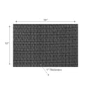 Woven Pvc Placemat Textstyle Black - Set of 12