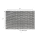 Woven Pvc Placemat Textstyle Light Grey - Set of 12