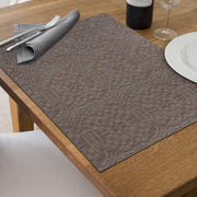 Vintage Brown Woven PVC Placemat Set of 12 – Rustic Table Decor, Durable Mats