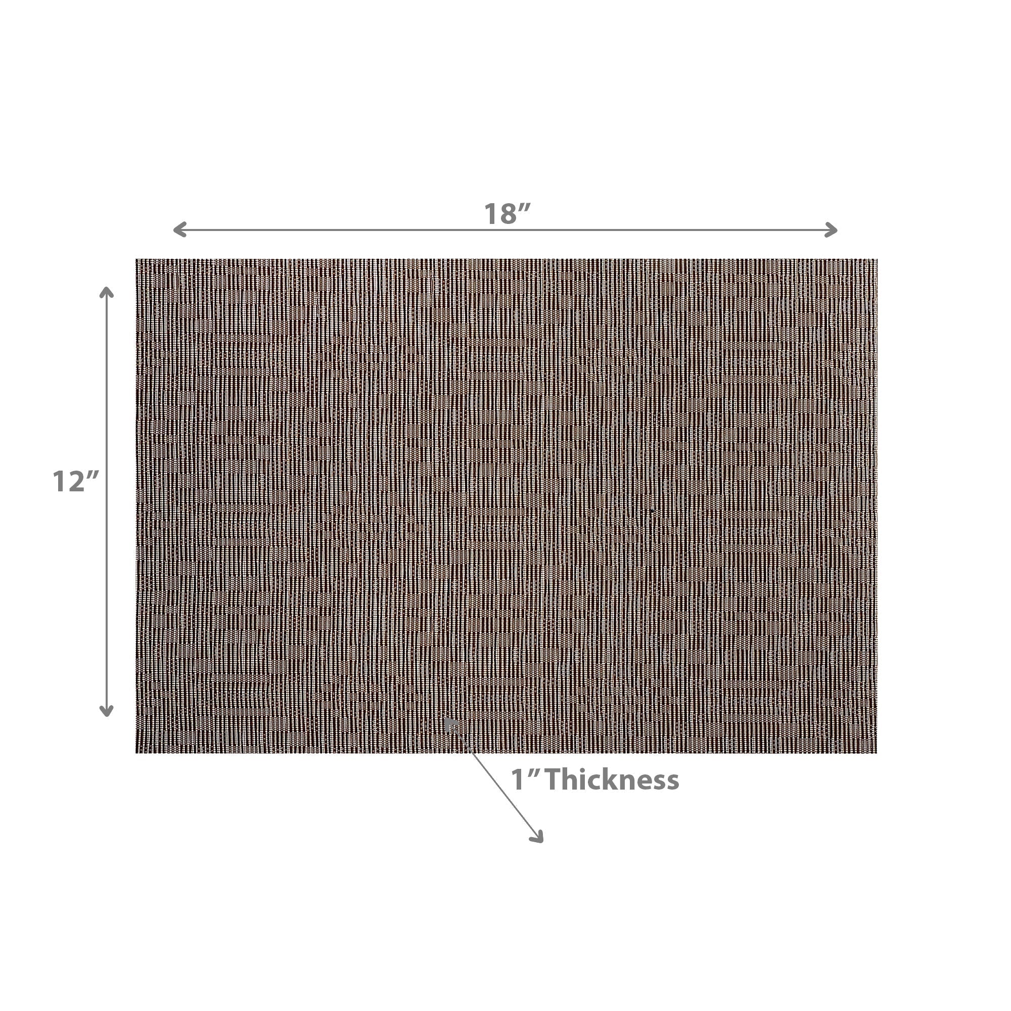 Vintage Brown Woven PVC Placemat Set of 12 – Rustic Table Decor, Durable Mats