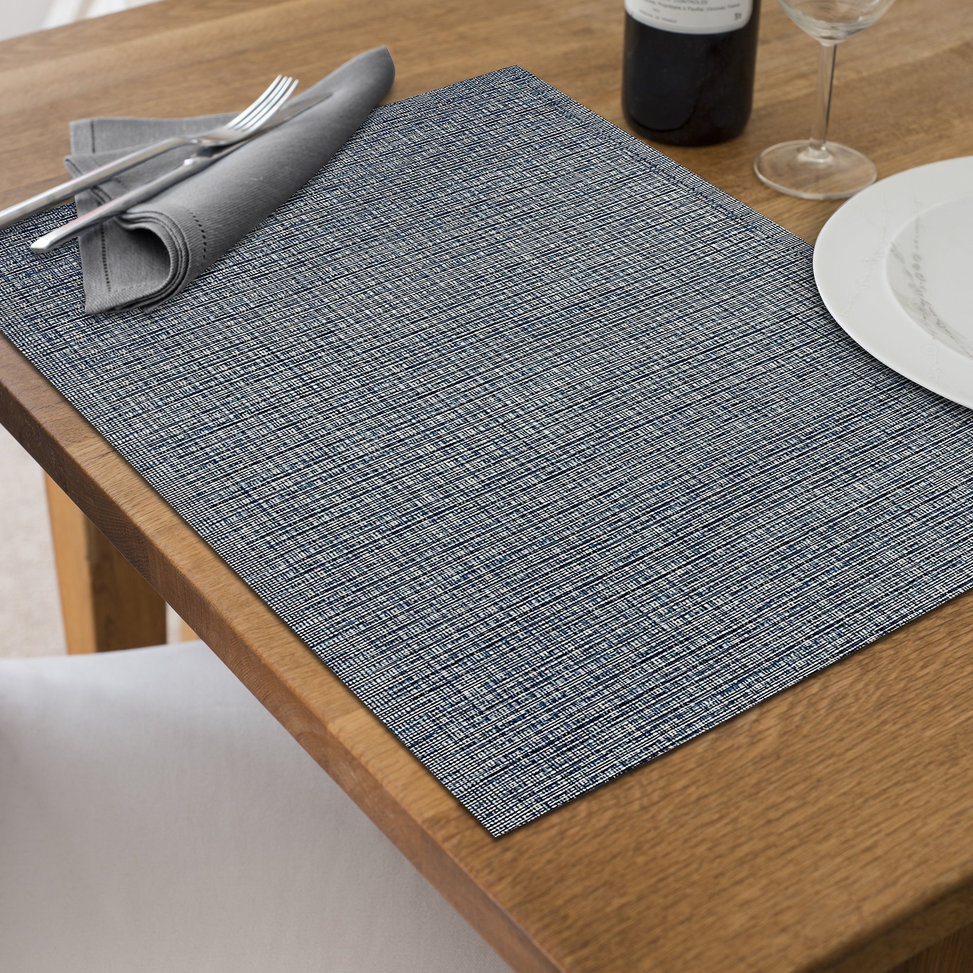 Blue Lurex Woven PVC Placemat Set of 12 – Sparkling Table Decor, Durable Mats