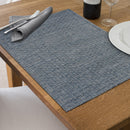 Woven Pvc Placemat With Lurex Blue - Set of 12